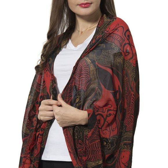 Shrug Art Pattern Red - Picture 3 of 3